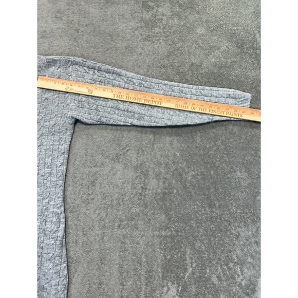 miss selfridge cable v neck fitted sweater midi dress pale gray heather size 4-6 - Picture 9 of 11